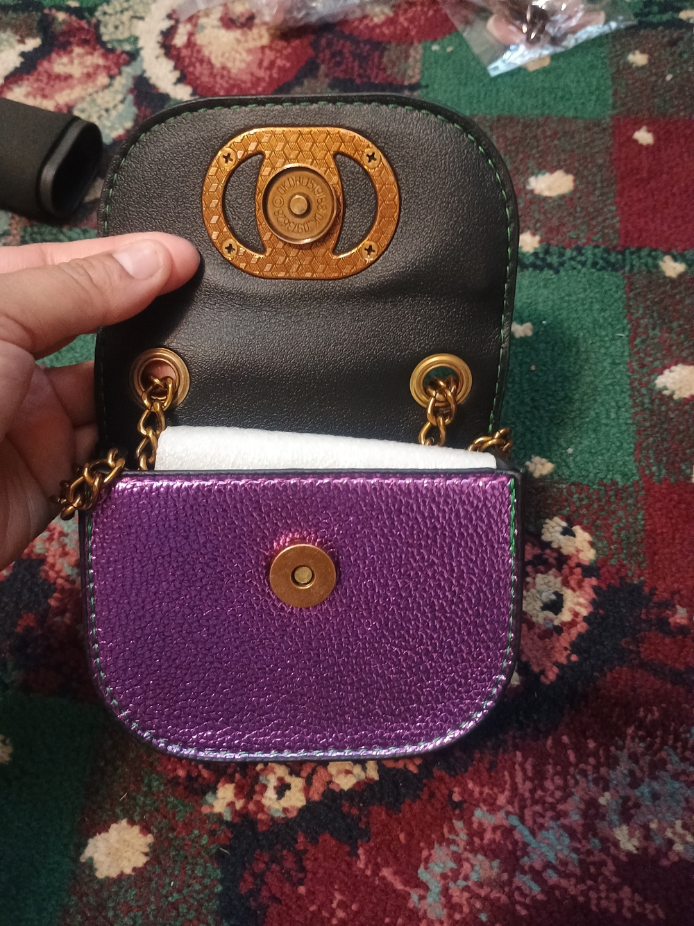 Kurt Geiger green and purple mini bag - Picture 6 of 12